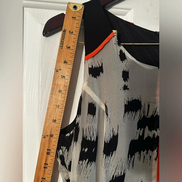 LINE & DOT Anthropologie Retro SILK Sleeveless Maxi Dress L Splash Autumn Spooky - Picture 12 of 12